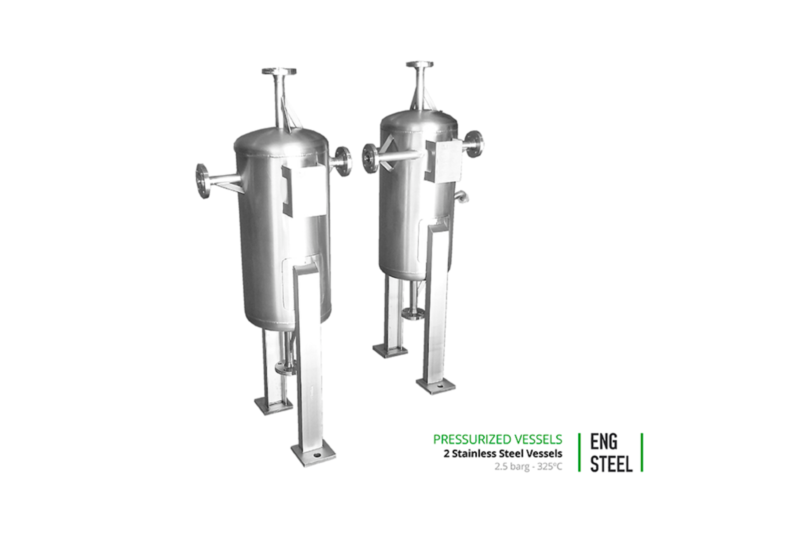 2 Stainless Steel Vessels